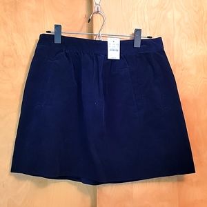 J. Crew Navy Blue Corduroy Skirt